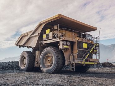 A large mining dump truck.