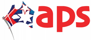 APS Logo featuring the Australian flag.