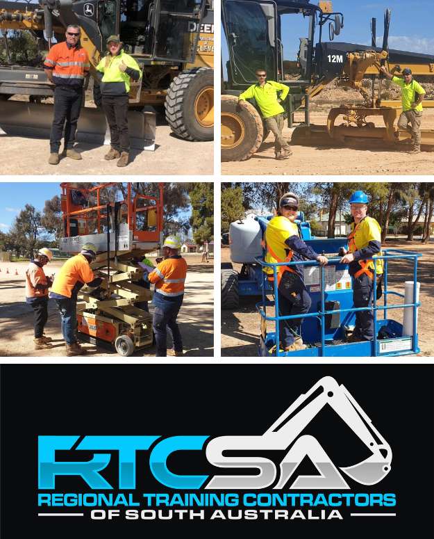 Collage of workers in PPE operating equipment